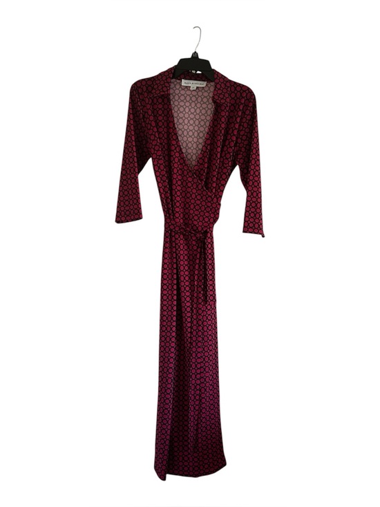 Emma & Michele Dresses & Skirts - Emma & Michele Polka Dot Wrap Pink and Black Size PS Short Sleeve Maxi Dress